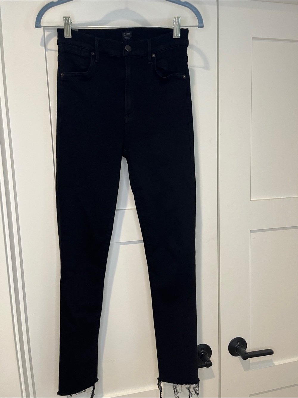 Citizens Of Humanity Carlie Black High-Rise Skinny Jeans 27 raw cut hem